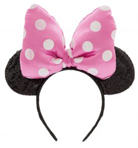 disney mickey ears black with big pink bow sequined ears 01