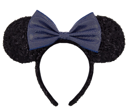 disney mickey ears black with blue bow sequined ears 01