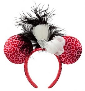 disney mickey ears red cheetah feathers ears 01